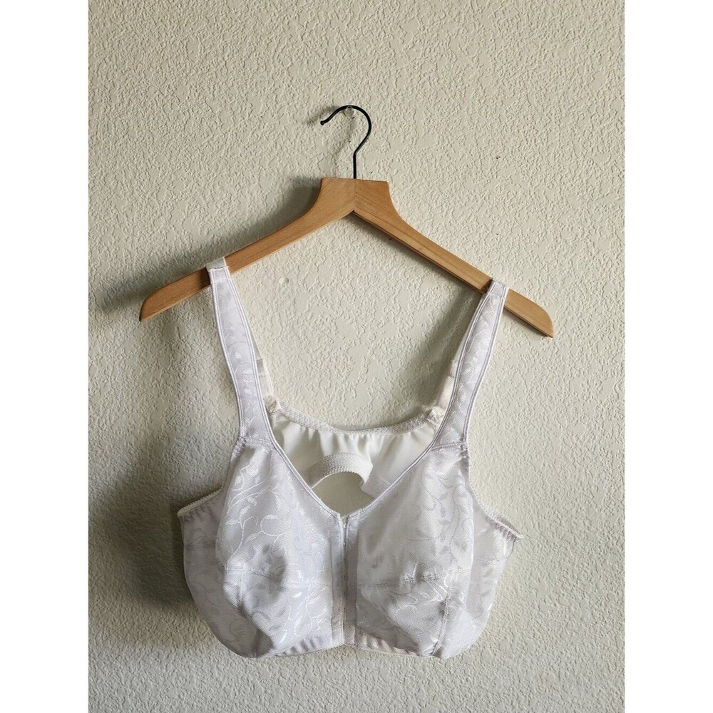 Just My Size Front Close Wire Free White 44C Bra Style 100